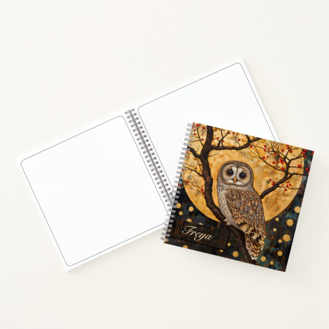 Klimt Owl Notebook Sketchbook Journal Notizbuch (Innenseite)
