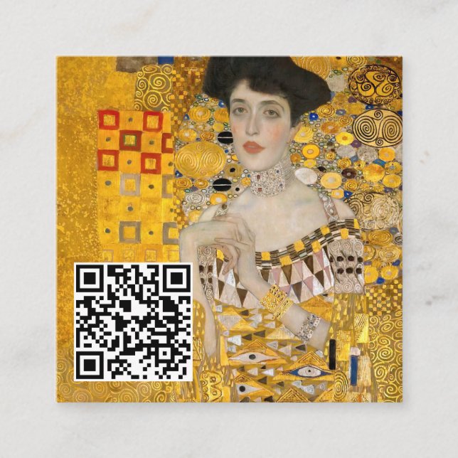 Klimt - Portrait von Adele Bloch-Bauer I - QR-Code Quadratische Visitenkarte (Vorderseite)