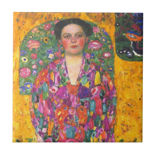 Klimt Portrait von Eugenia Primavesi Fliese (Vorderseite)