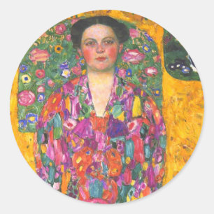 Klimt Portrait von Eugenia Primavesi Runder Aufkleber