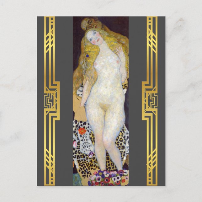 Klimt restauriert Adam und Eve Bibelfarbe Postkarte (Vorderseite)
