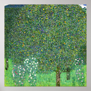 Klimt - Rosensträucher unter den Bäumen Poster