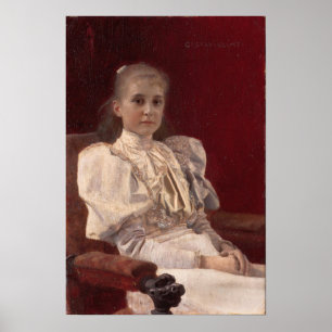 Klimt - Sitzplatziertes junges Mädchen Poster