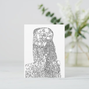 Klimt "The Kiss" Berühmte Kunst Farbe Postkarte