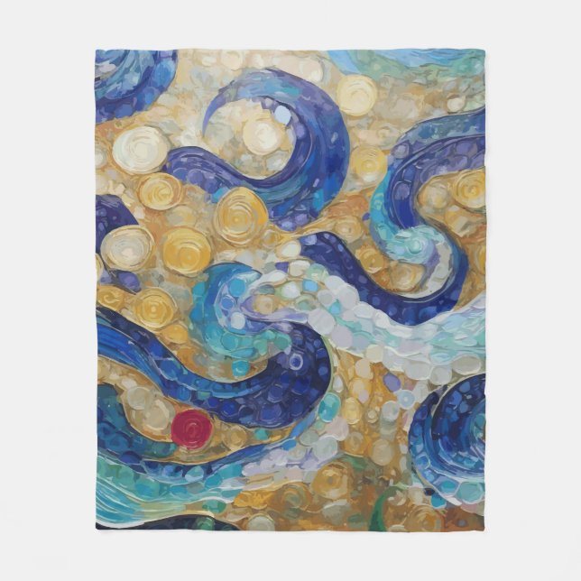 Klimt Wasserschläuche Fleecedecke (Vorderseite)