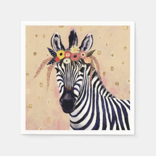 Klimt Zebra geschmückt in den Blumen Serviette