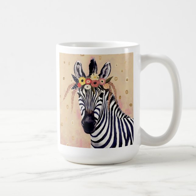 Klimt Zebra | In Blume verziert Kaffeetasse (Rechts)