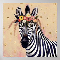 Klimt Zebra | In Blume verziert