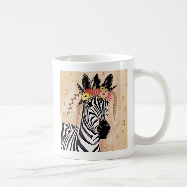 Klimt Zebra | Krone der Blume Kaffeetasse (Rechts)