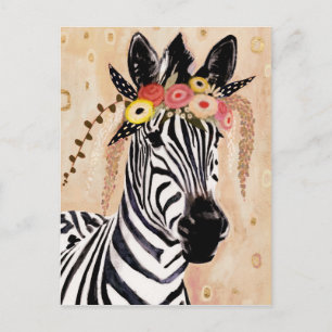 Klimt Zebra   Krone der Blume Postkarte