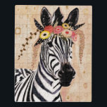 Klimt Zebra | Krone der Blume Puzzle<br><div class="desc">Dieser Ausdruck zeichnet sich durch einen süßen Zebra aus,  der in einer Krone von Blume verziert ist | Von Victoria Borges. Bild-ID: 128246GG</div>
