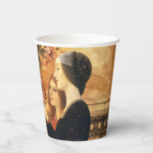 Klimt Zwei Mädchen mit Oleander Art Nouveau Pappbecher