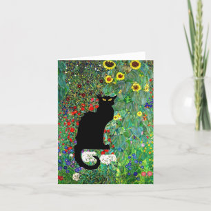 Klimts Garten mit Le Chat Noir Dankeskarte