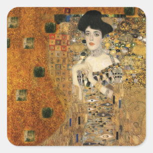 Klimts Porträt von Adele Bloch-Bauer Quadratischer Aufkleber
