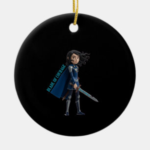 Klinge des Mutes Keramik Ornament