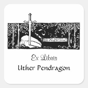 Klinge im Stein Quadratischer Aufkleber