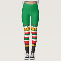 Klingel-Bell-Weihnachtself-Kostüm-Leggings