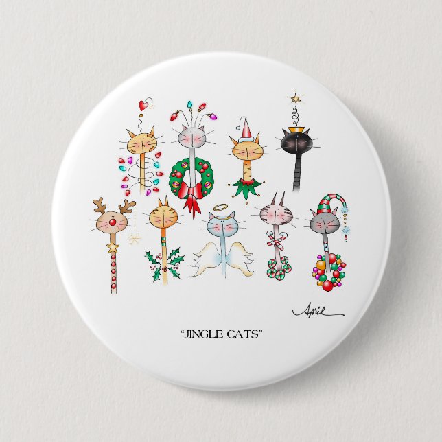 KLINGEL-KATZEN Knopf Button (Vorderseite)