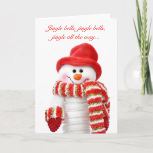 Klingelglocken-Schneemann Weihnachtsgrußkarte Feiertagskarte