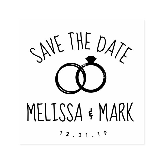 Klingellogos Save the Date Gummistempel (Prägung)