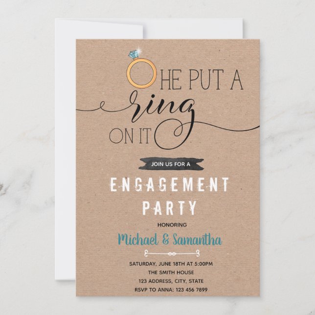 Klingeln auf die Einladung zur Verlobung (Vorderseite)