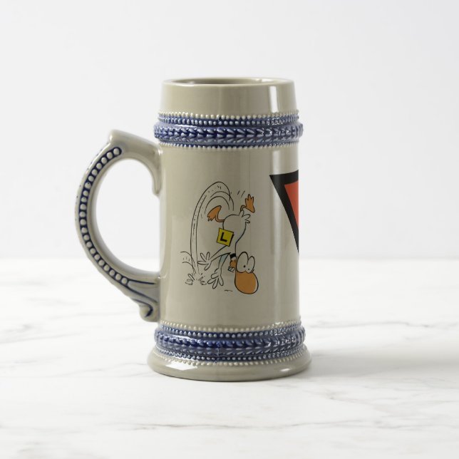 Klingeln-Enten-Luftfahrt-Cartoon-Bier Stein Bierglas (Links)