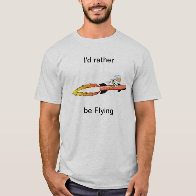 Klingeln-Enten-lustiges Rocket-Shirt T-Shirt (Vorderseite)