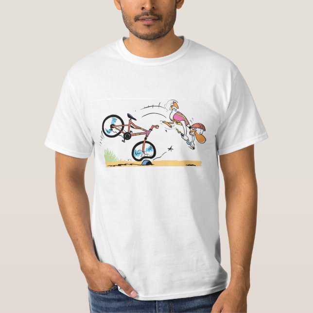 Klingeln-Enten-radfahrenabbruchs-Cartoon-T - Shirt (Vorderseite)