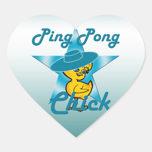 Klingeln Pong Küken #7 Herz-Aufkleber (Vorderseite)