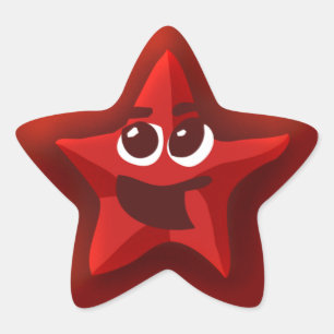 Klingelnde Rot-Sterne-Aufkleber Stern-Aufkleber