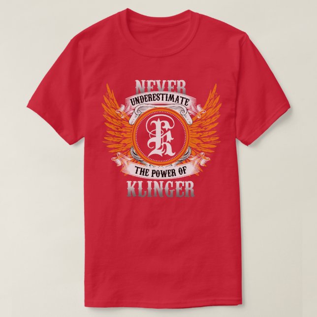 Klinger Name Shirt nie unterschätzen Power O (Design vorne)