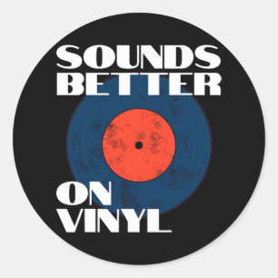 Klingt besser auf Vinyl Vintage Audiophile Musik W Runder Aufkleber