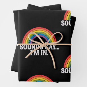 Klingt gay, ich bin in Regenbogen LGBTQ Vintage Re Geschenkpapier Set