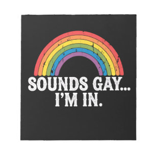 Klingt Gay ich bin in Regenbogen LGBTQ Vintage Ret Notizblock