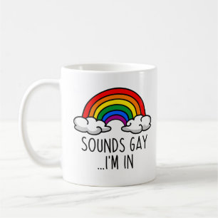 KLINGT SCHWUL ICH BIN DRIN - Süßer Regenbogen Kaffeetasse