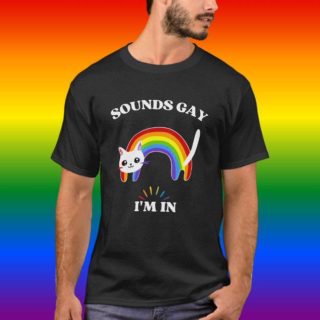 Klingt schwul Ich bin in farbenfrohen Katzen LGBT T-Shirt (Von Creator hochgeladen)