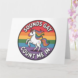 Klingt Schwul Zähl Mich Ein Einhorn Regenbogenflag Karte