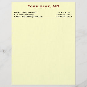 Klinik-Briefkopf (weißer Leinenpapier) Briefbogen