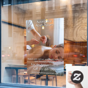 Klinik für Akupunkturtherapie anpassen 2 Fensteraufkleber
