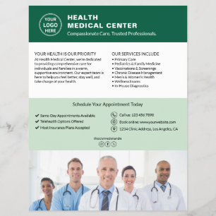 Klinik für Gesundheitsversorgung Arzt individuelle Flyer