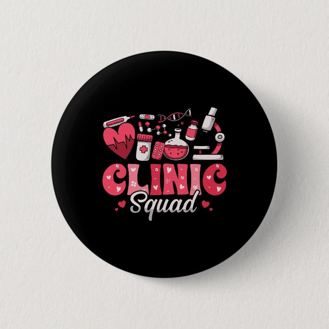 Klinik-Team Stethoskop Leopard Krankenschwester Va Button (Vorderseite)