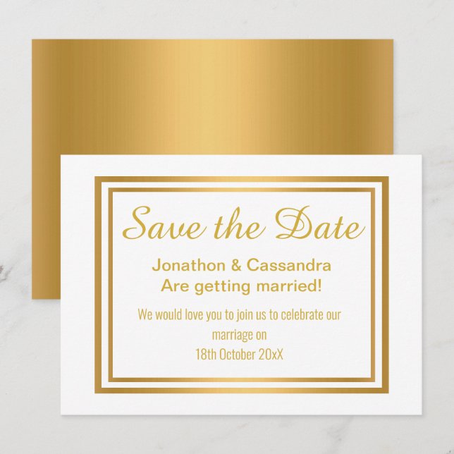 KLINISCH LUXE GOLD BOTANISCH SAVE THE DATE (Vorne/Hinten)