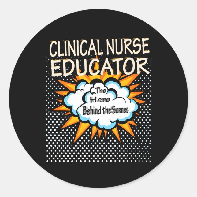 Klinischer Krankenpfleger Hero Job Runder Aufkleber (Vorderseite)
