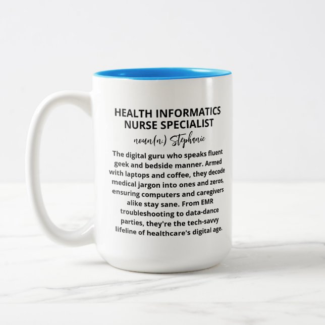 Klinischer Krankenpfleger Informatik Krankenpflege Zweifarbige Tasse (Links)