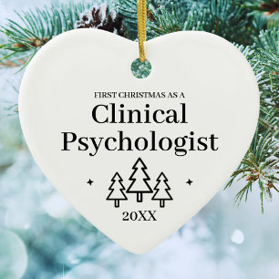 Klinischer Psychologe Herz Weihnachtsbaumschmuck Keramik Ornament