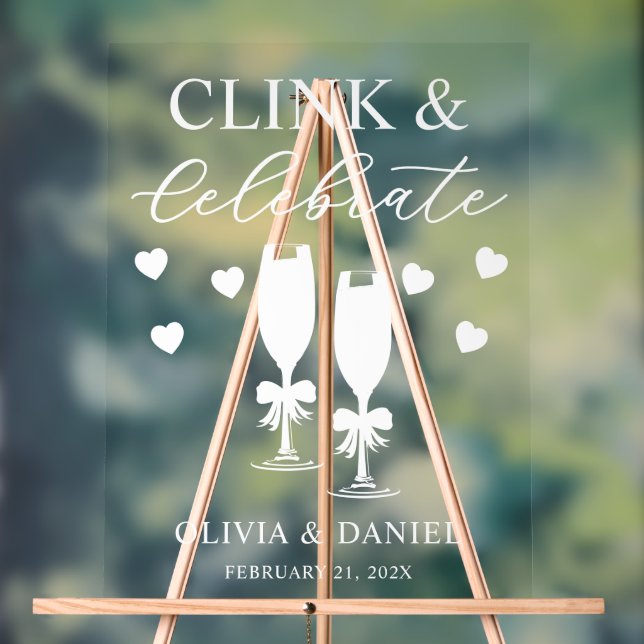 Klinken & Feiern Hochzeitsempfang Acrylschild (Neutral)