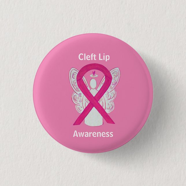 Klinkenstecker Aufklärung Hot Pink Ribbon Engel Ta Button (Vorderseite)