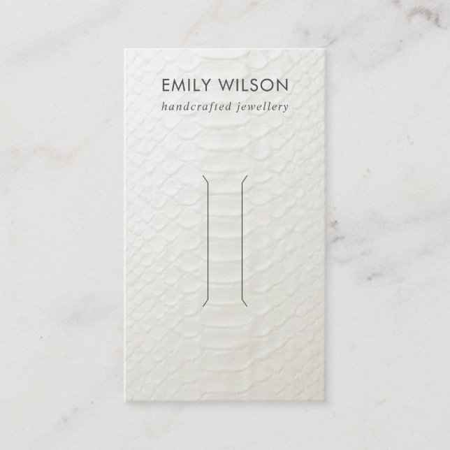 KLIP-DISPLAKARTE MIT WEISSER LEDERTEXTURE VISITENKARTE (Vorderseite)