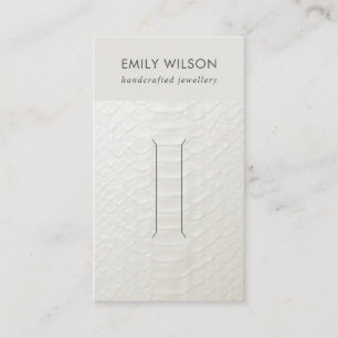 KLIP-DISPLAKARTE MIT WEISSER LEDERTEXTURE VISITENKARTE