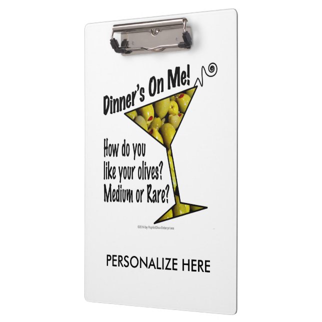 KLIPBOARD - MITTEL- oder SELTENE MARTINI-OLIVEN? Klemmbrett (Links)